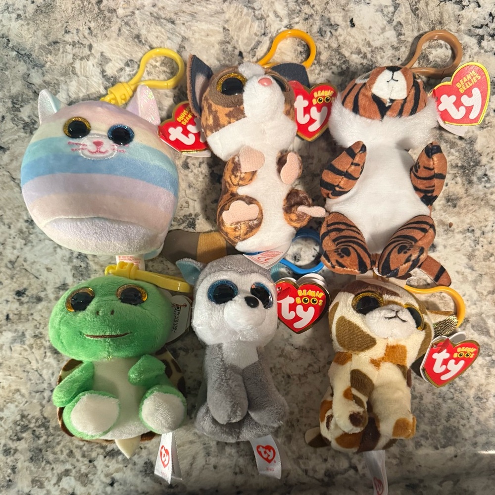 Ty Beanie Boos Keychains Set of 6